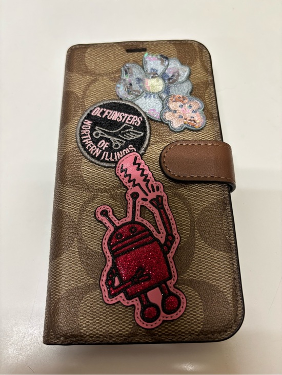 Coach Accessories - Coach x Keith Haring Brown Signature Canvas Phone Wallet Case